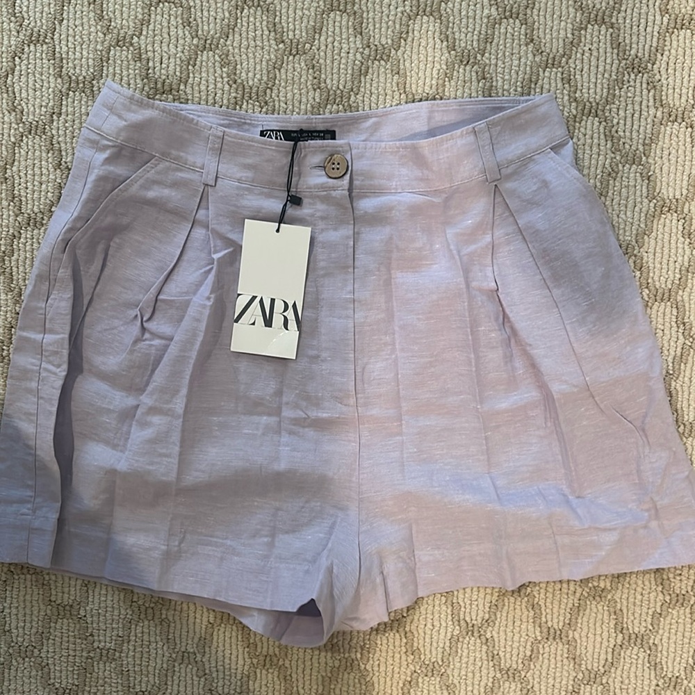 Lavender linen shorts